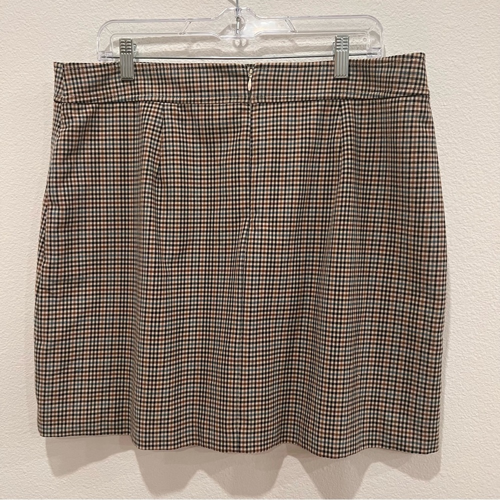 Loft women’s plaid mini skirt size 14 academia preppy office school casual chic - Picture 2 of 6